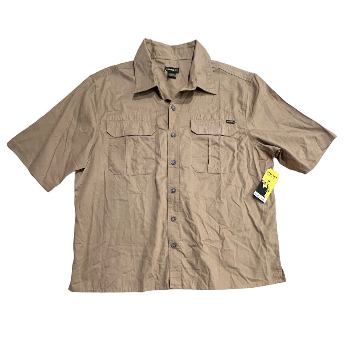 Nwt Stanley Workwear Shirt Mens 2xl Tan Ripstop Utility Gorpcore Tactical Rugged — image 2 of 8